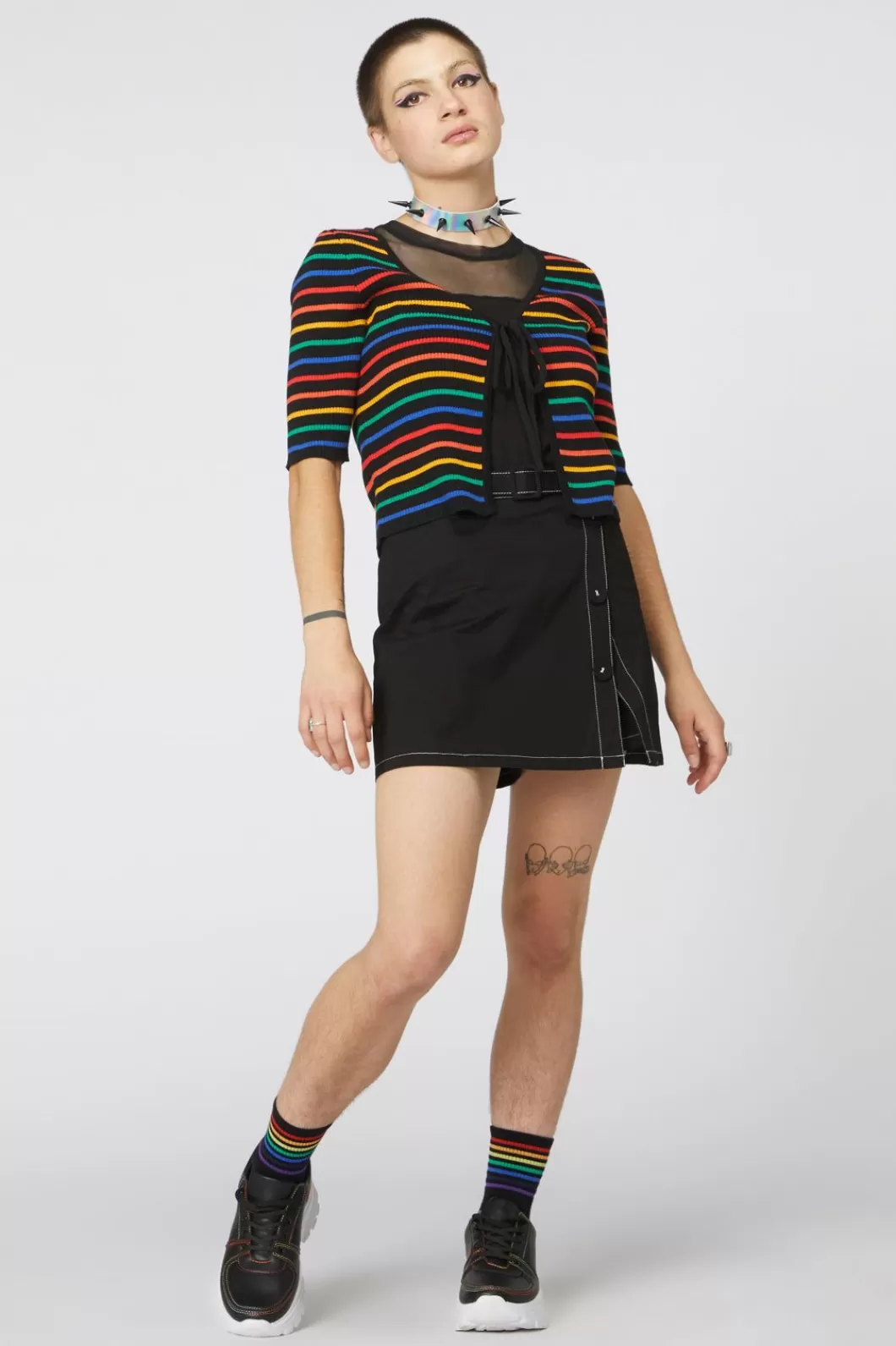 Knitwear & Cardis<Dangerfield 90S Tie Up Rainbow Cardi