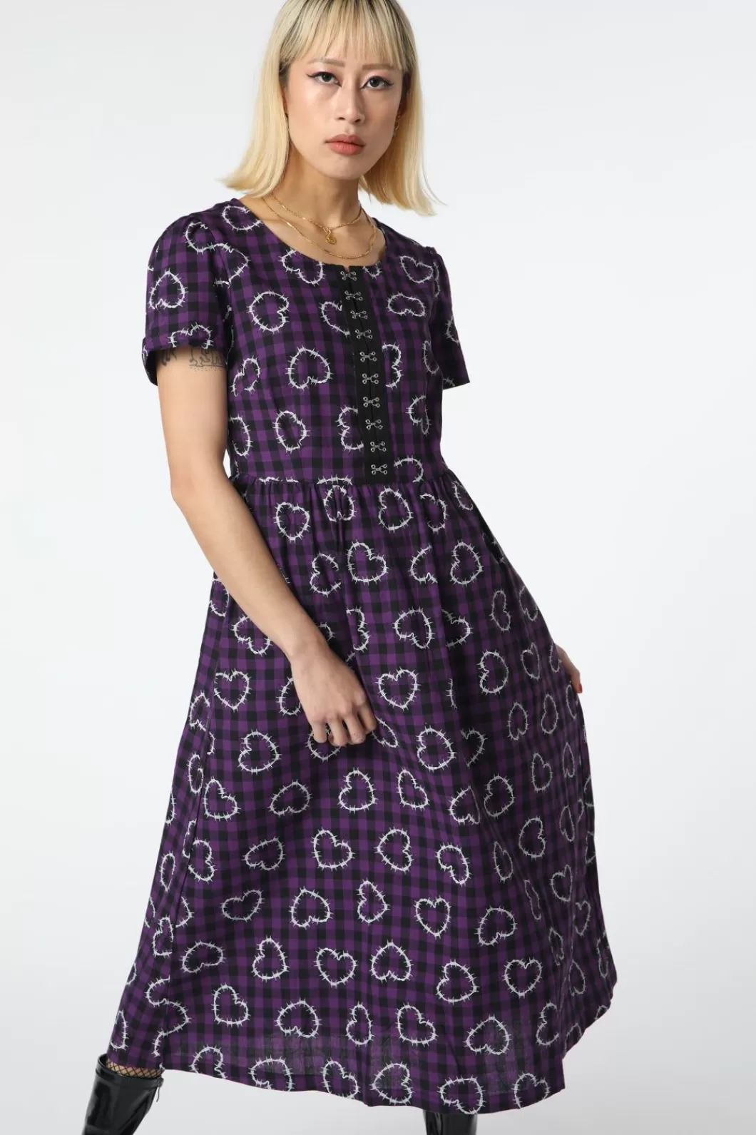 Dresses & Pinafores<Dangerfield Barbed Heart Check Dress