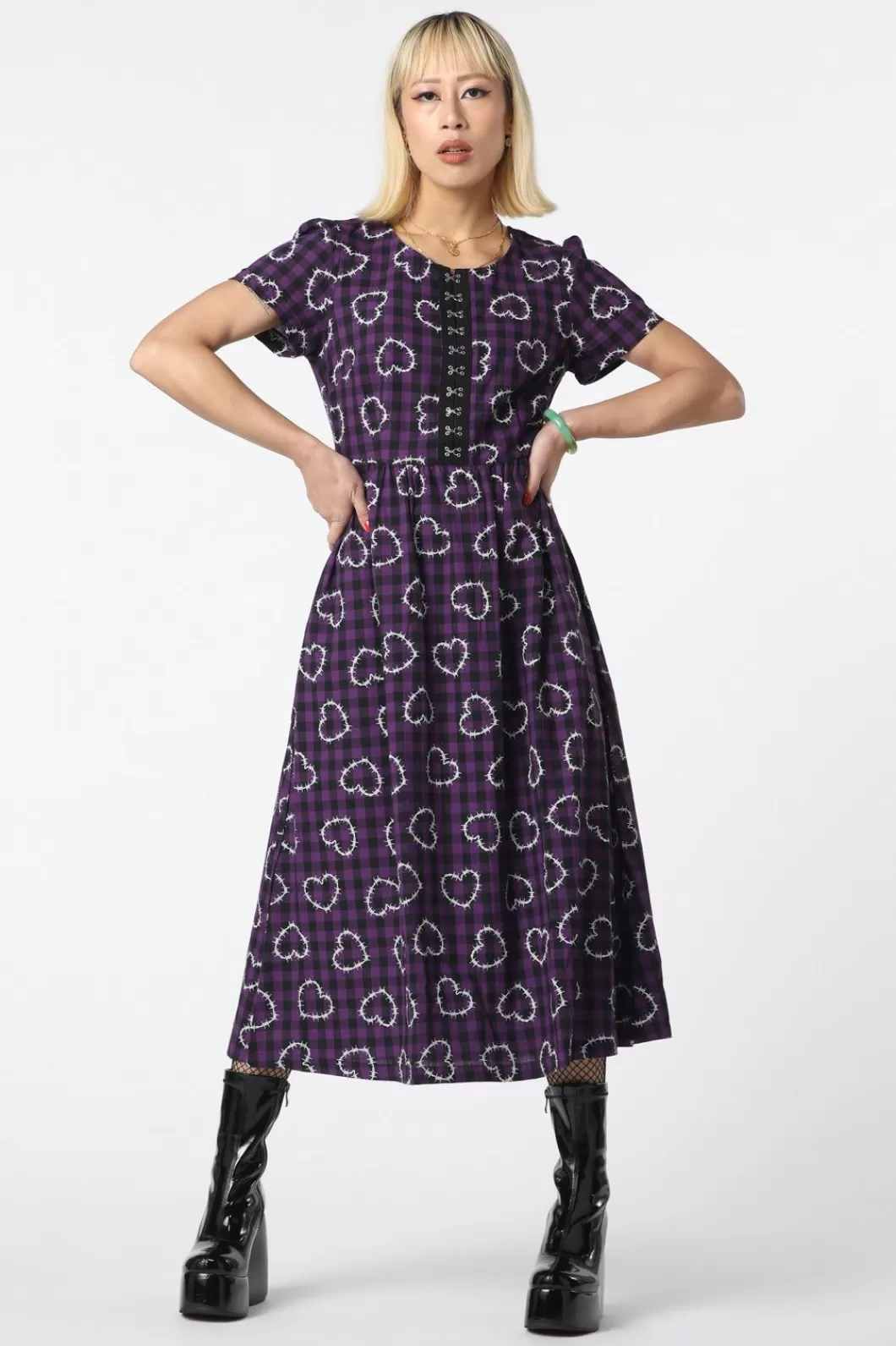 Dresses & Pinafores<Dangerfield Barbed Heart Check Dress