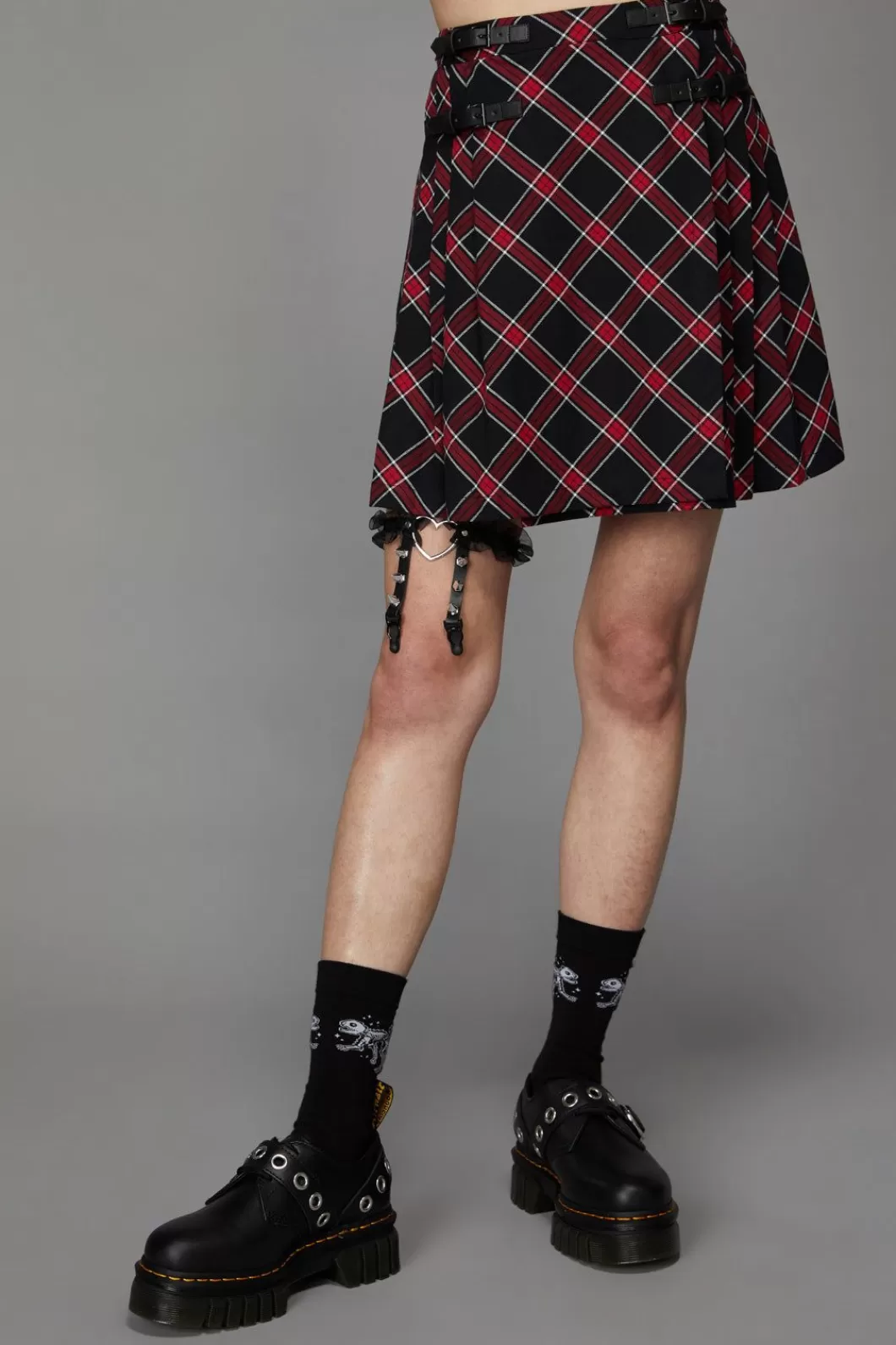 Skirts & Skorts<Black Friday Batty Goth Tartan Skirt