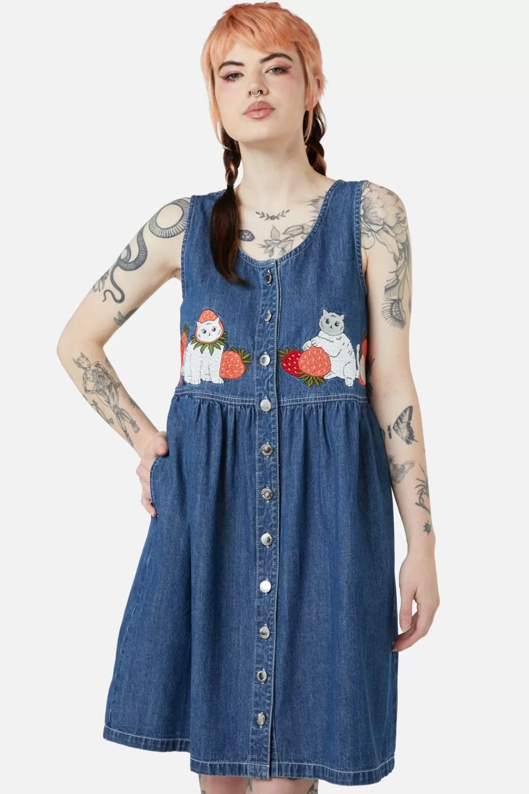 Dresses & Pinafores<Dangerfield Berry Kitty Denim Pinafore