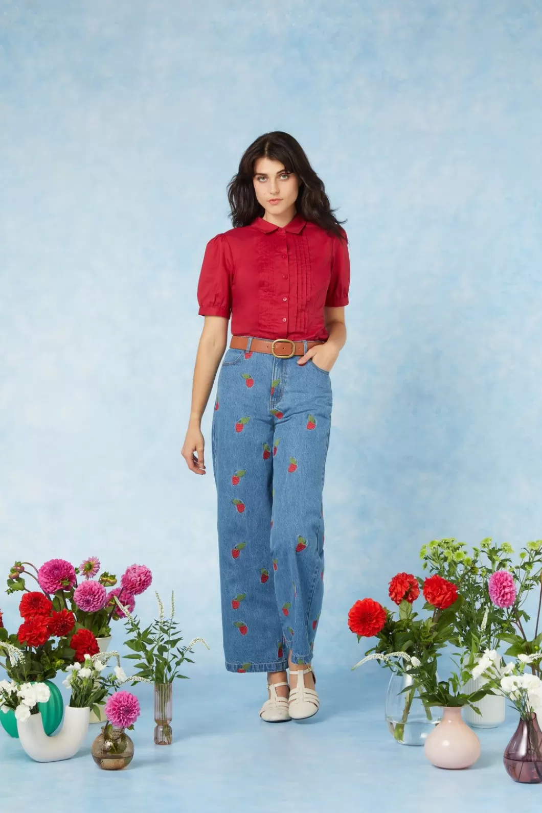 Pants & Jumpsuits<Princess Highway Berry Sweet Emb Jean