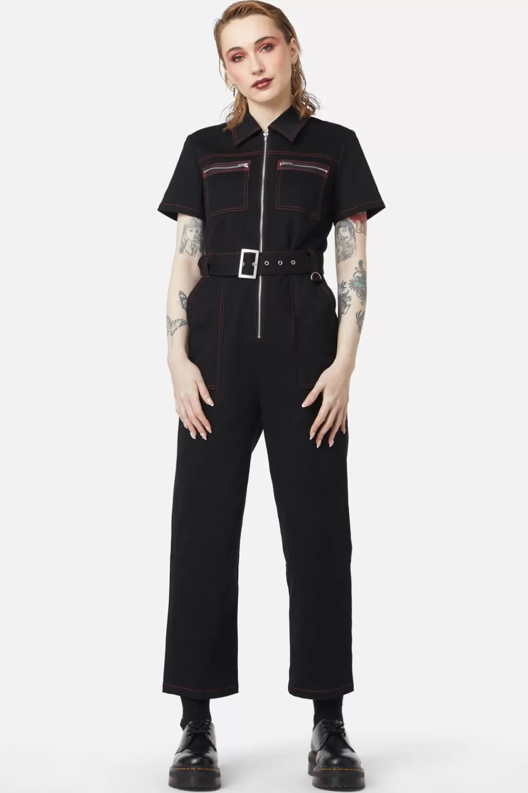 Pants & Jumpsuits<Dangerfield Bitter Recluse Contrast Stitch Jumpsuit