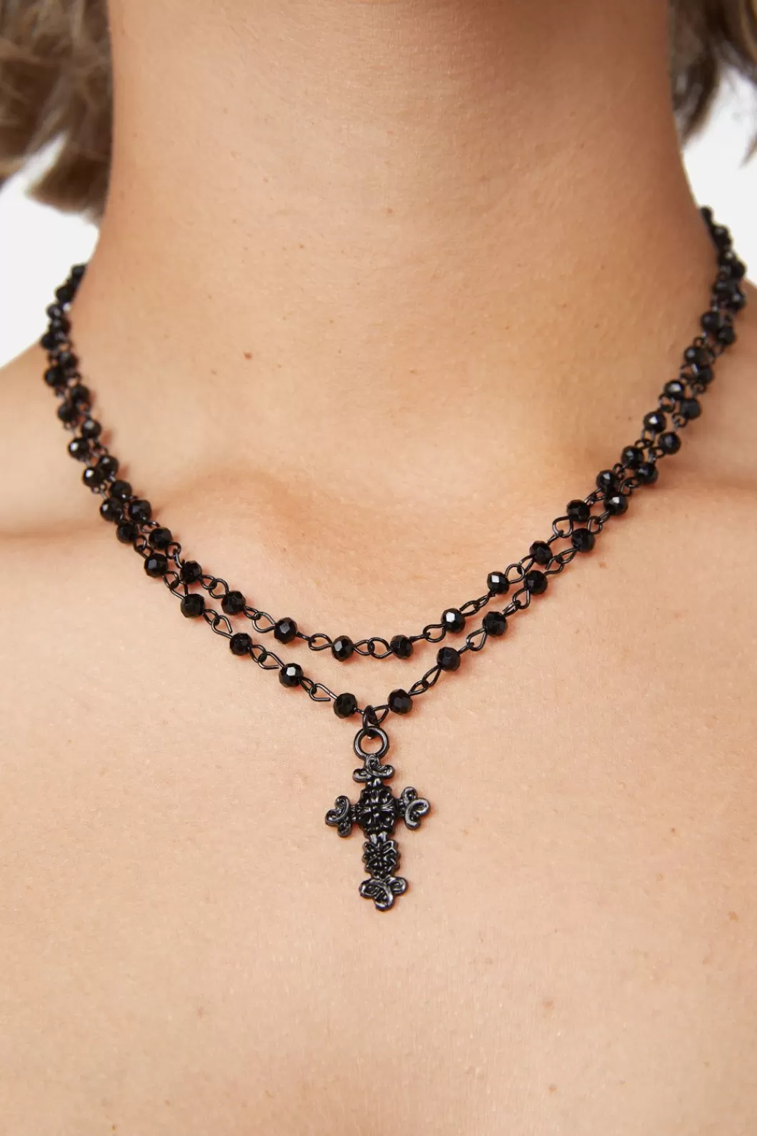 Jewellery<Dangerfield Black Cross Necklace