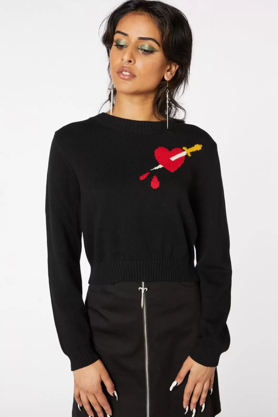 Knitwear & Cardis<Dangerfield Bleeding Heart Crop Knit