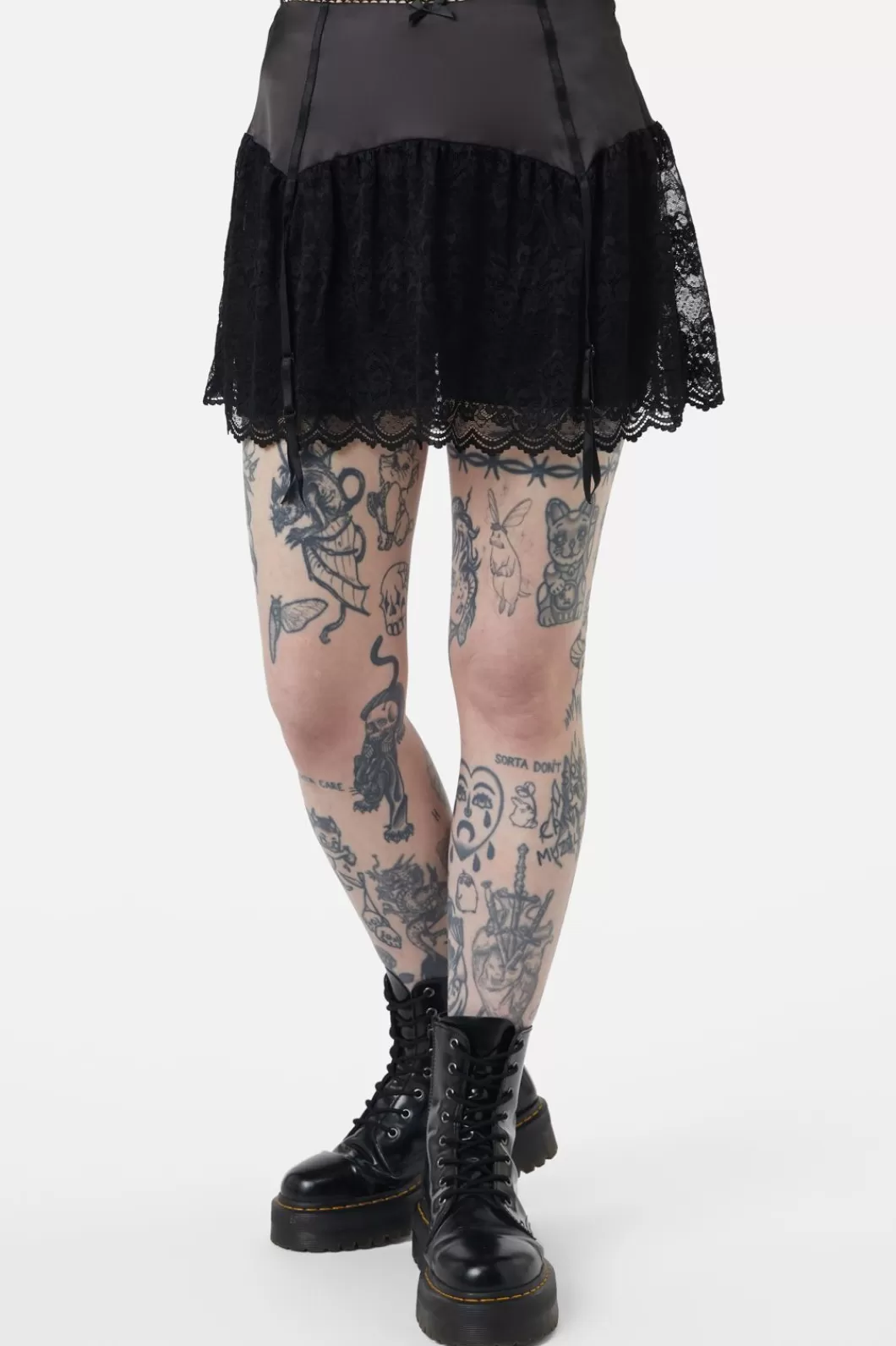 Skirts & Skorts<Dangerfield Boudoir Satin Lace Skort