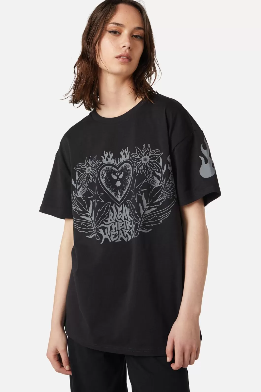 Blouses & Tops<Dangerfield Break Their Hearts Distressed Tee