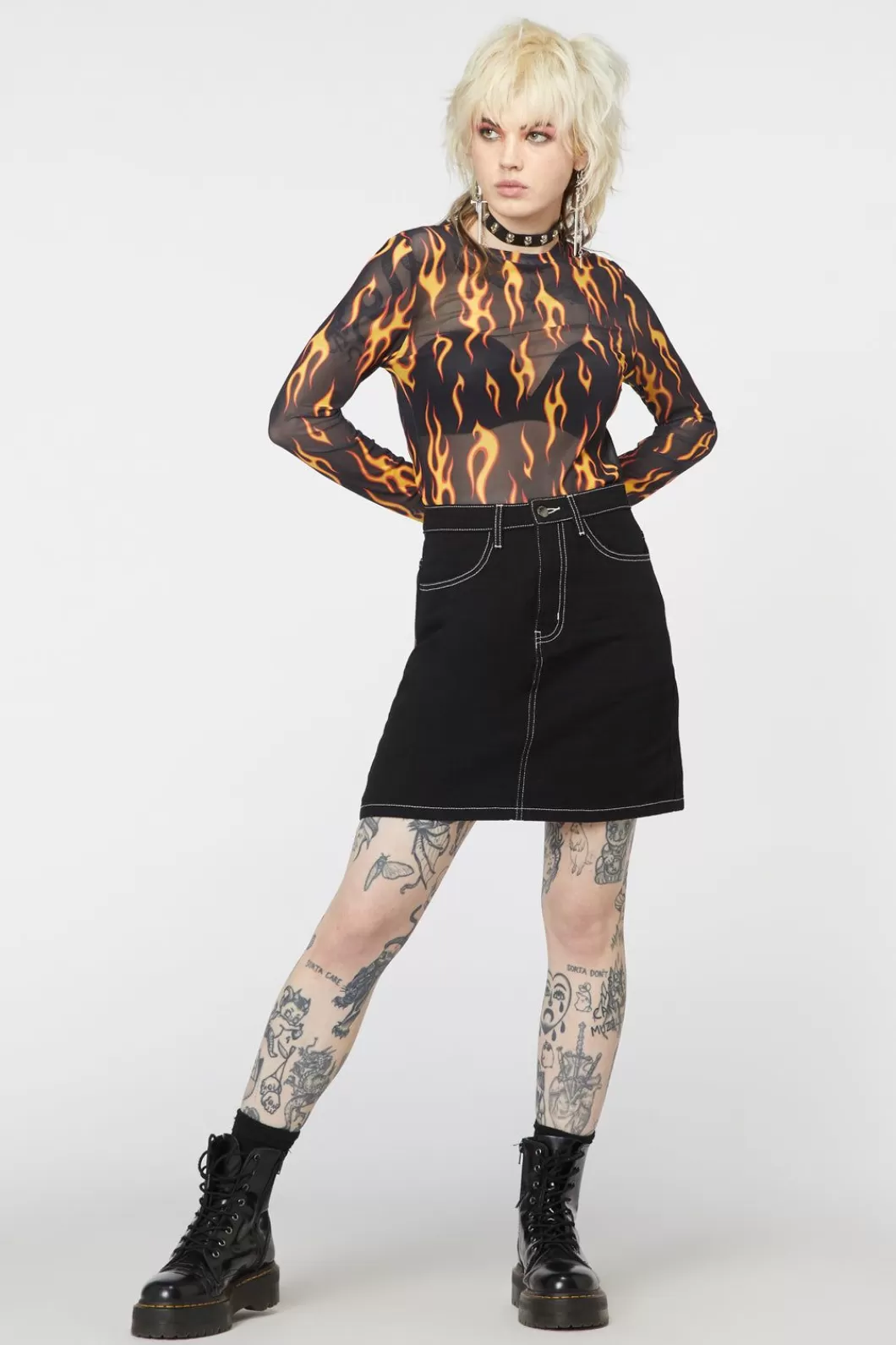 Skirts & Skorts<Dangerfield Burn Baby Denim Mini Skirt