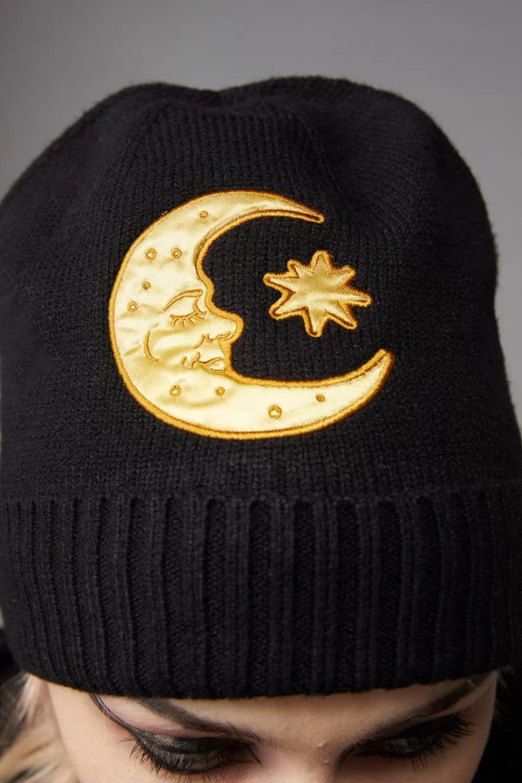 Hats<Black Friday Celestial Applique Beanie