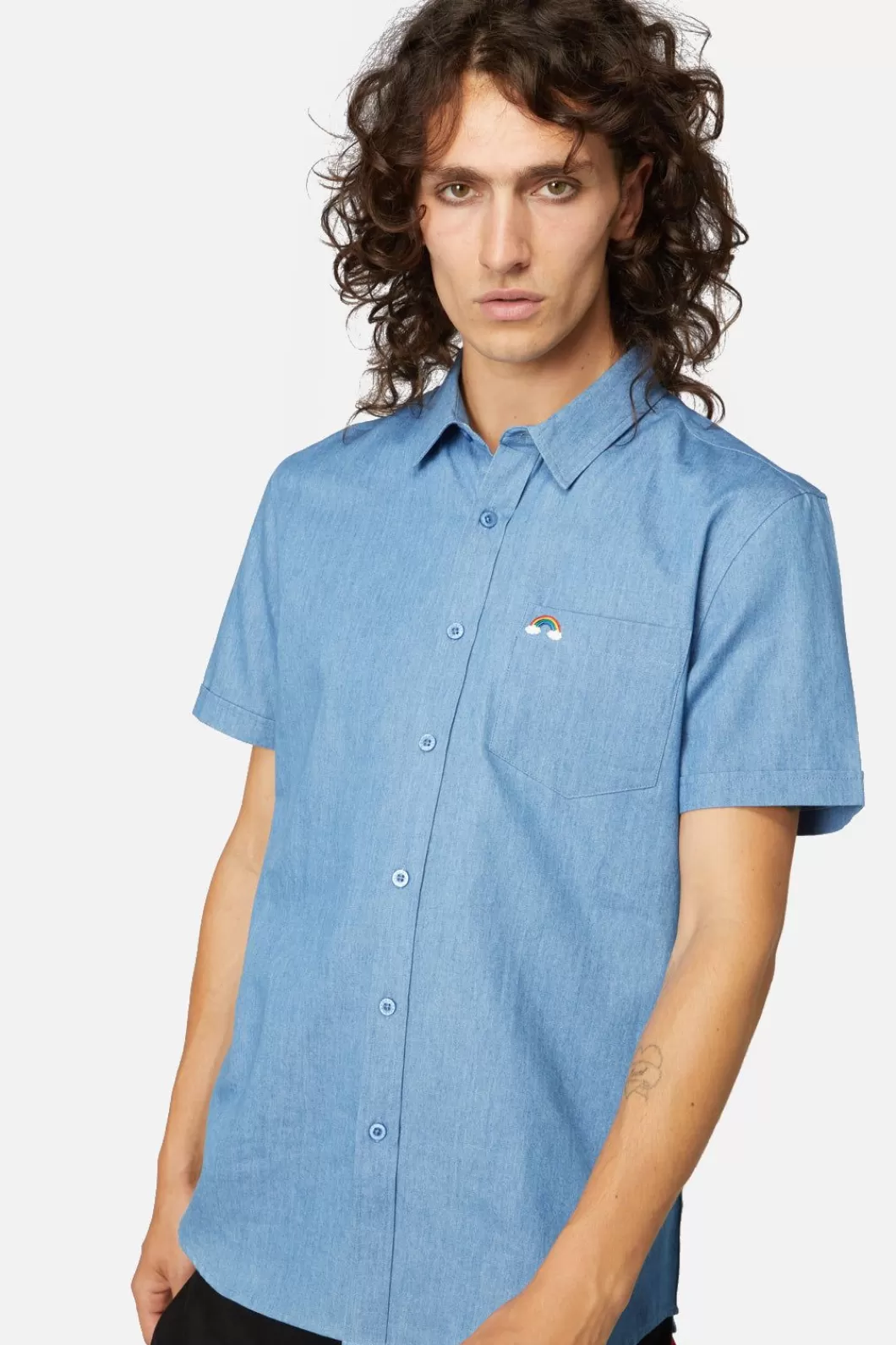 Shirts & Tees<Dangerfield Chambray Rainbow Shirt