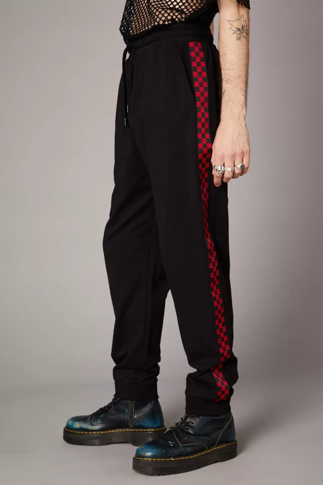 Pants & Shorts<Black Friday Check Print Goth Trackpant