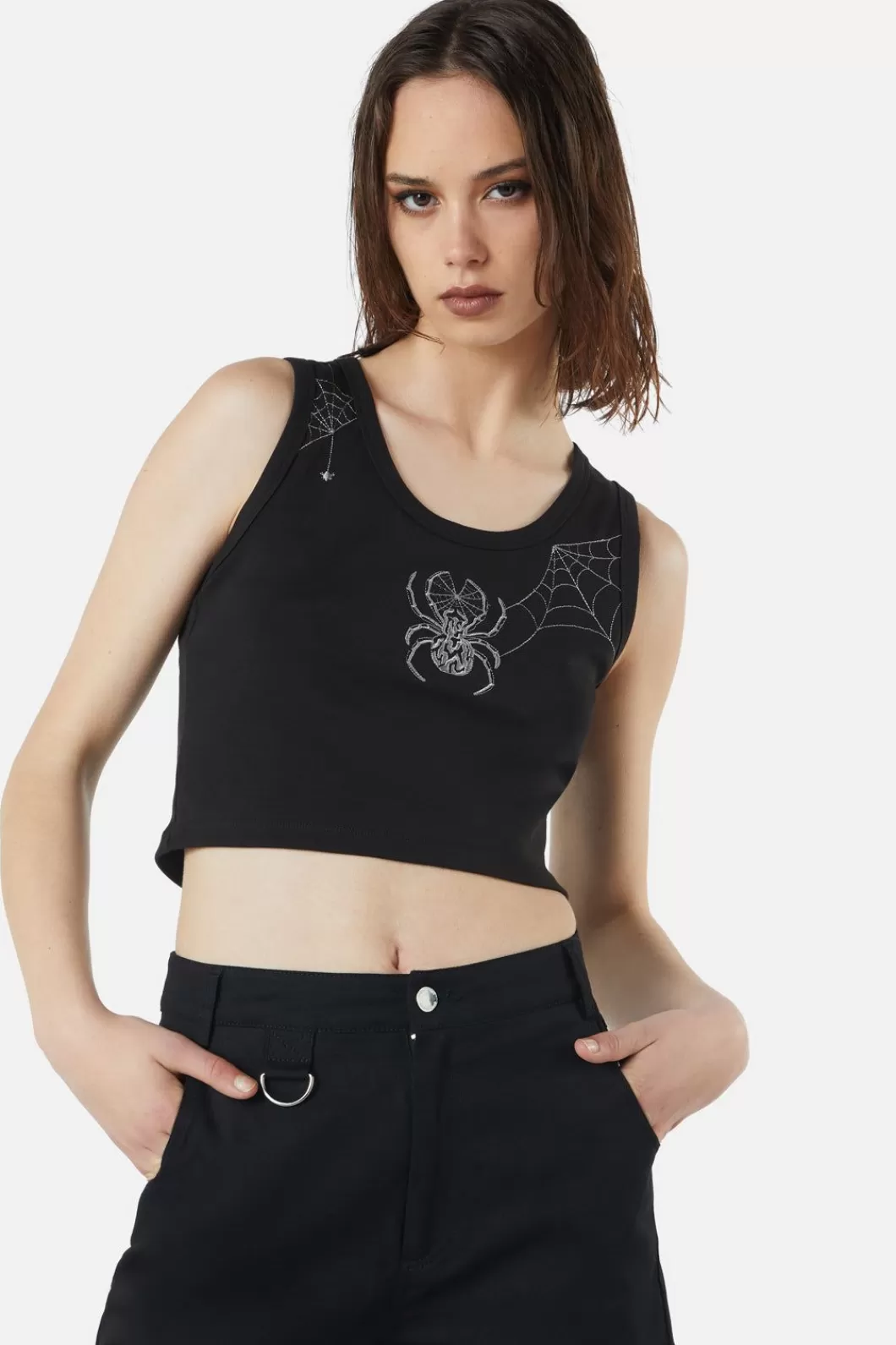 Blouses & Tops<Dangerfield Cobweb Embroidered Tank