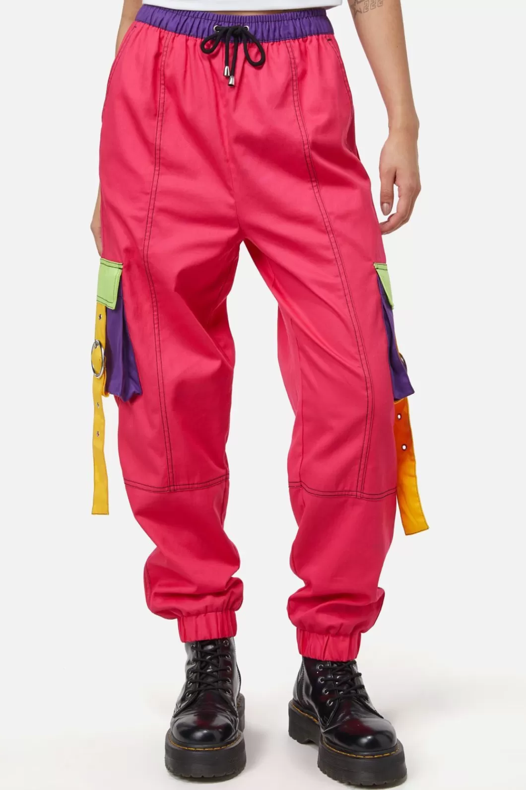 Pants & Jumpsuits<Dangerfield Colour Block Cuff Cargo