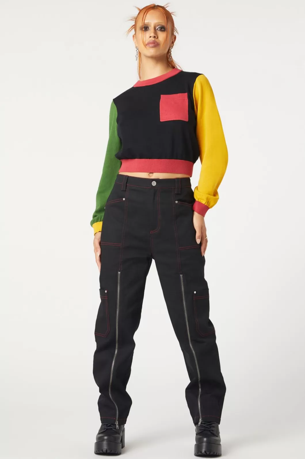 Knitwear & Cardis<Dangerfield Colourblock Knit Jumper