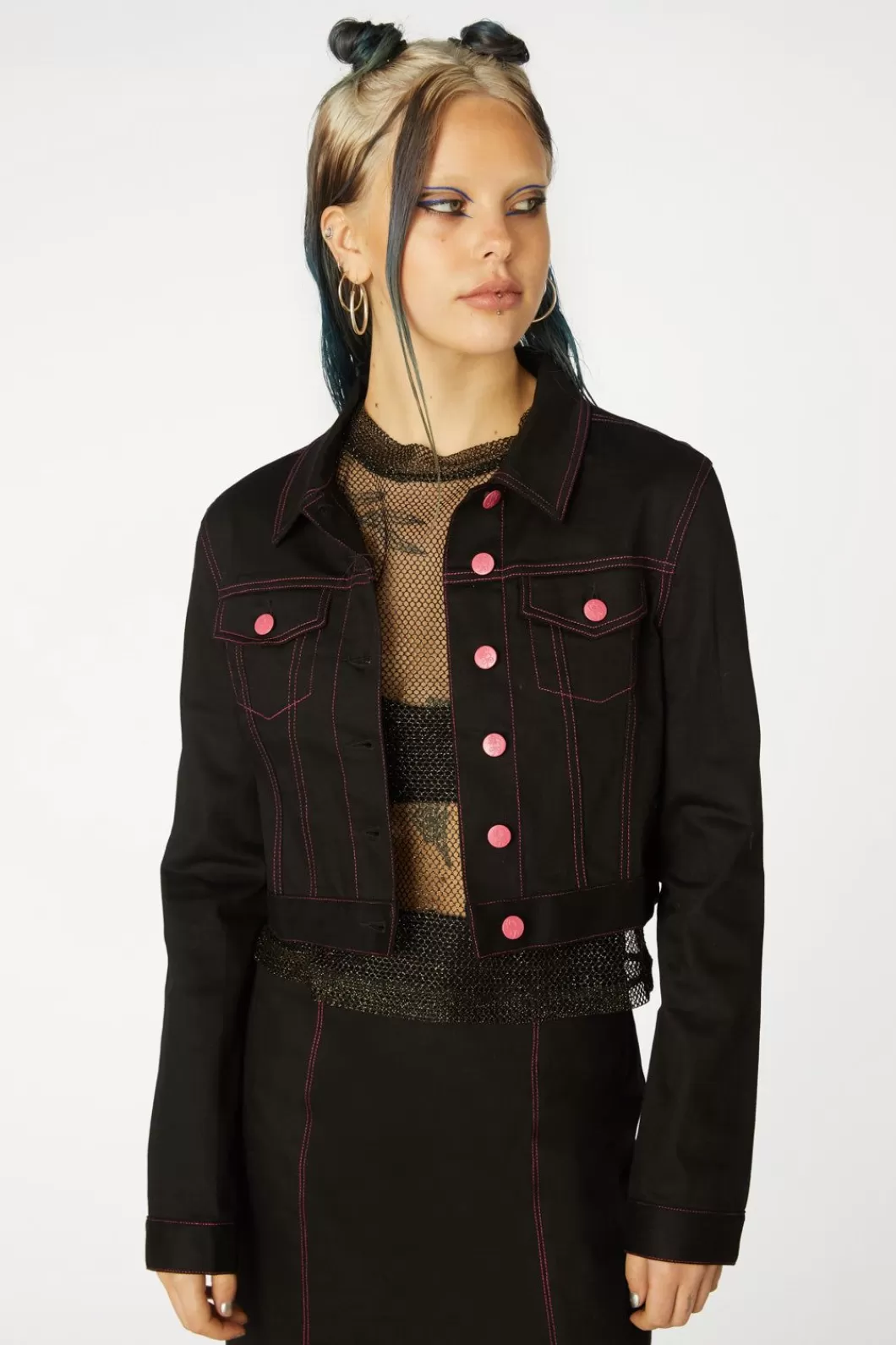 Jackets & Coats<Black Friday Contrast Stitch Goth Jacket