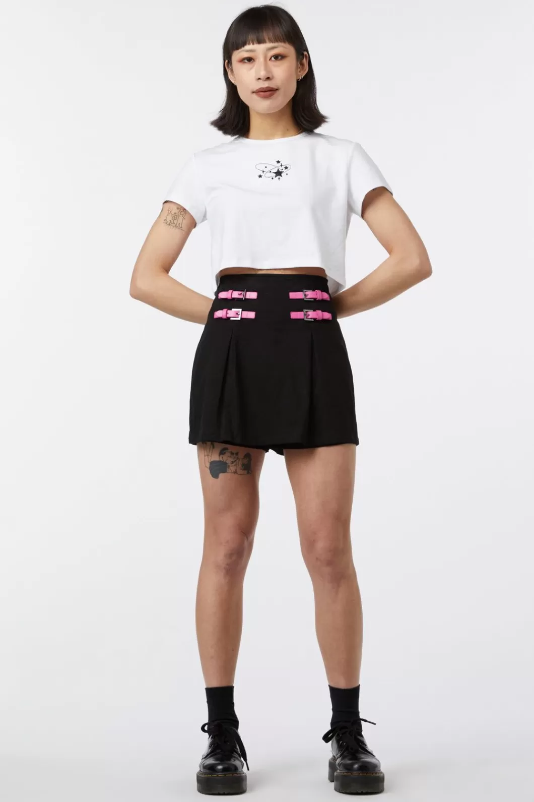 Skirts & Skorts<Black Friday Contrast Stitch Goth Skort