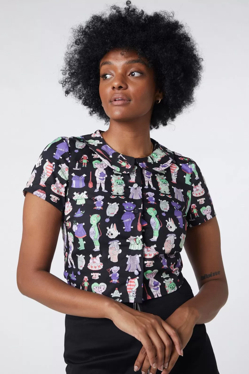 Curve Tops & Blouses<Black Friday Creepy Cuties Blouse