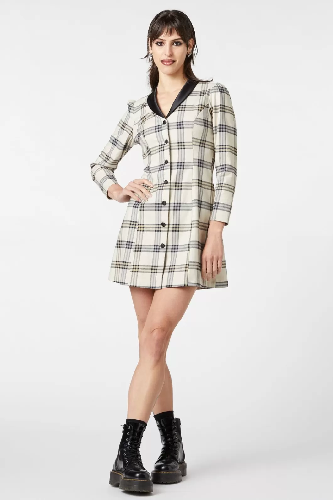 Dresses & Pinafores<Dangerfield Crescent Tartan Long Sleeve Dress