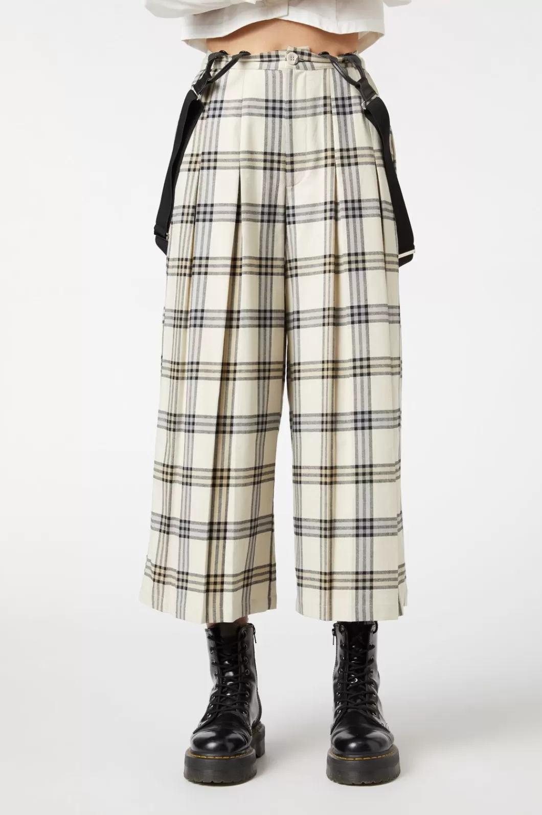 Pants & Jumpsuits<Dangerfield Crescent Tartan Pleated Culottes