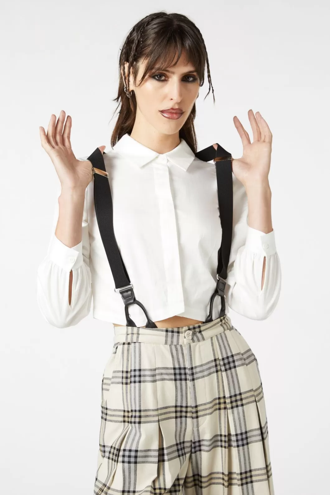 Pants & Jumpsuits<Dangerfield Crescent Tartan Pleated Culottes