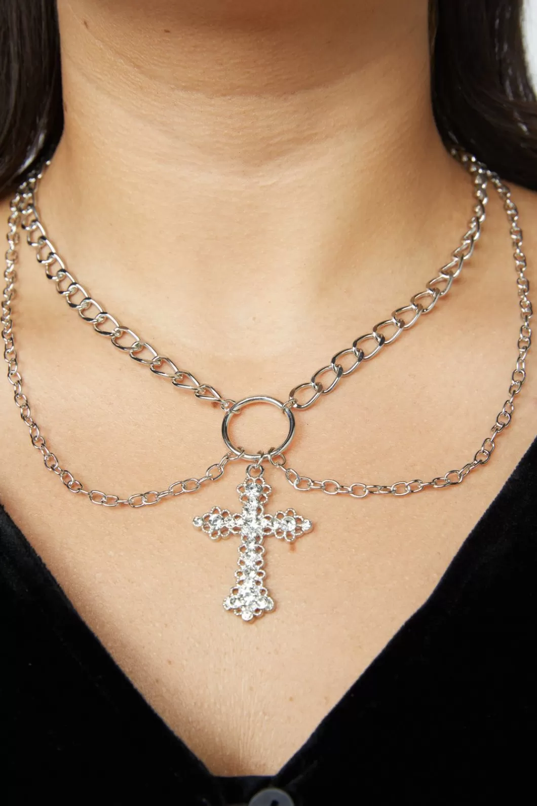 Jewellery<Black Friday Cross Double Chain Necklace