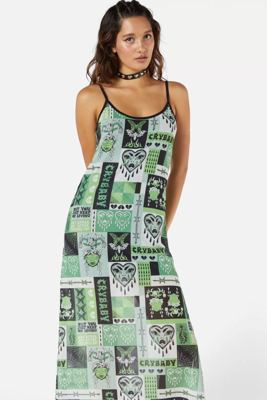 Dresses & Pinafores<Dangerfield Cry Baby Tile Mesh Dress