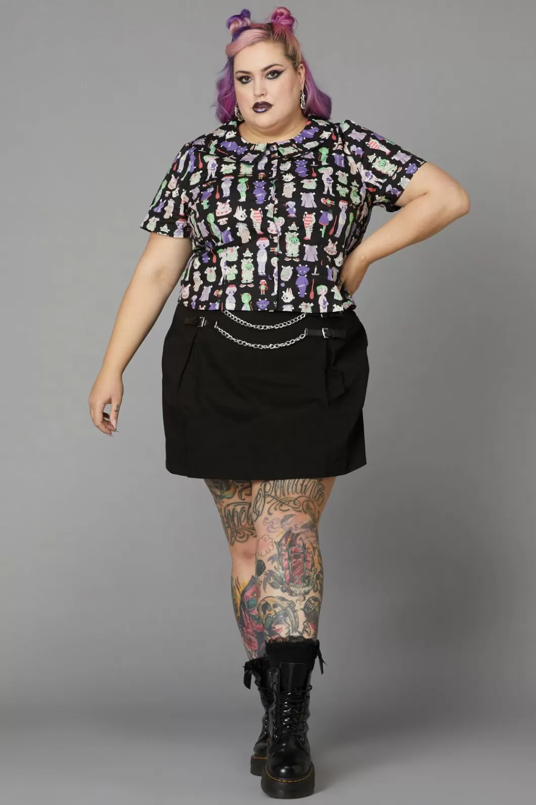 Curve Tops & Blouses<Black Friday Curve Creepy Cuties Blouse