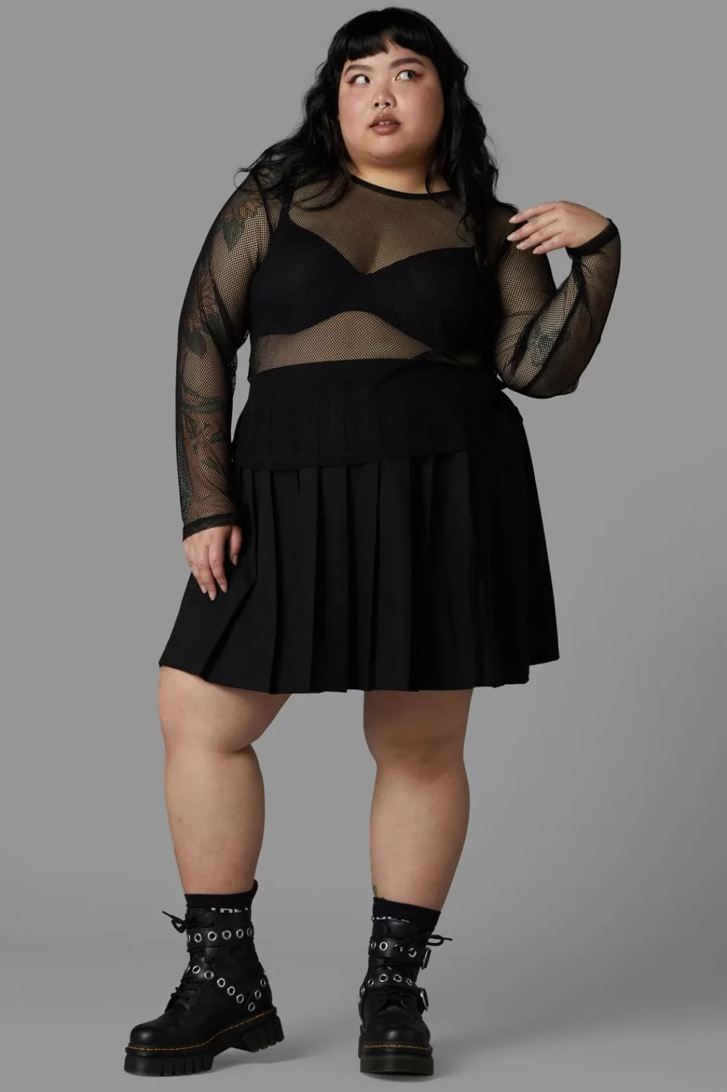 Curve Tops & Blouses<Black Friday Curve Dead Inside Mesh Top