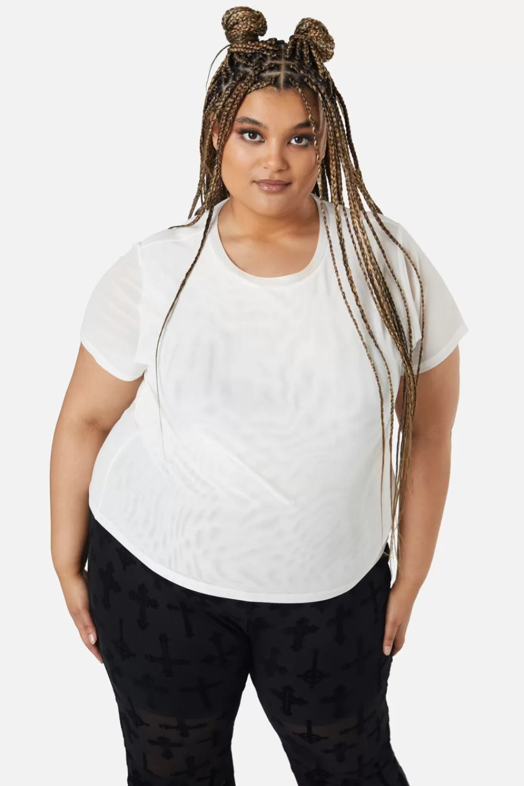 Curve Tops & Blouses<Dangerfield Curve Eliza Mesh Top