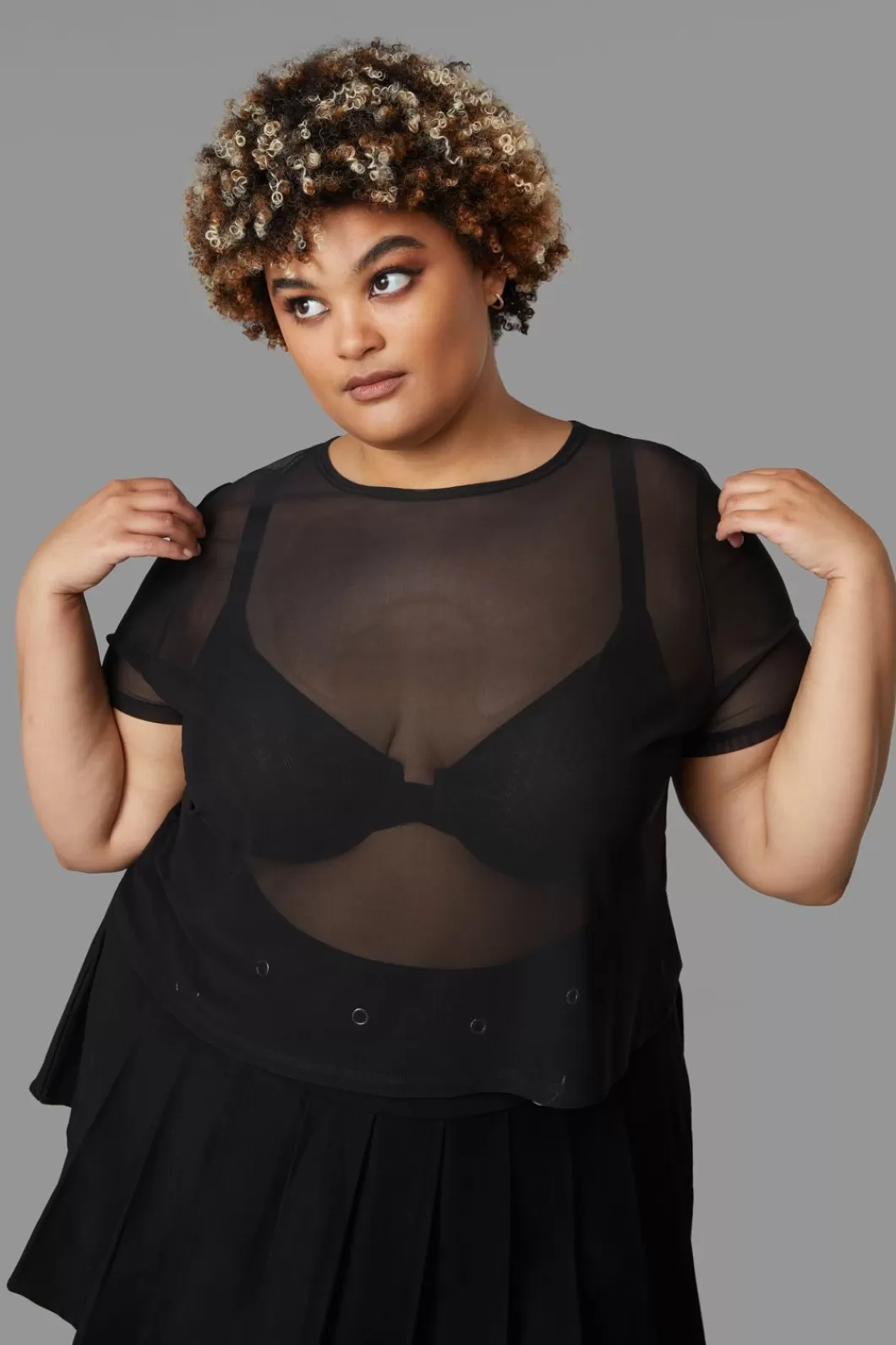 Curve Tops & Blouses<Black Friday Curve Entity Mesh Top