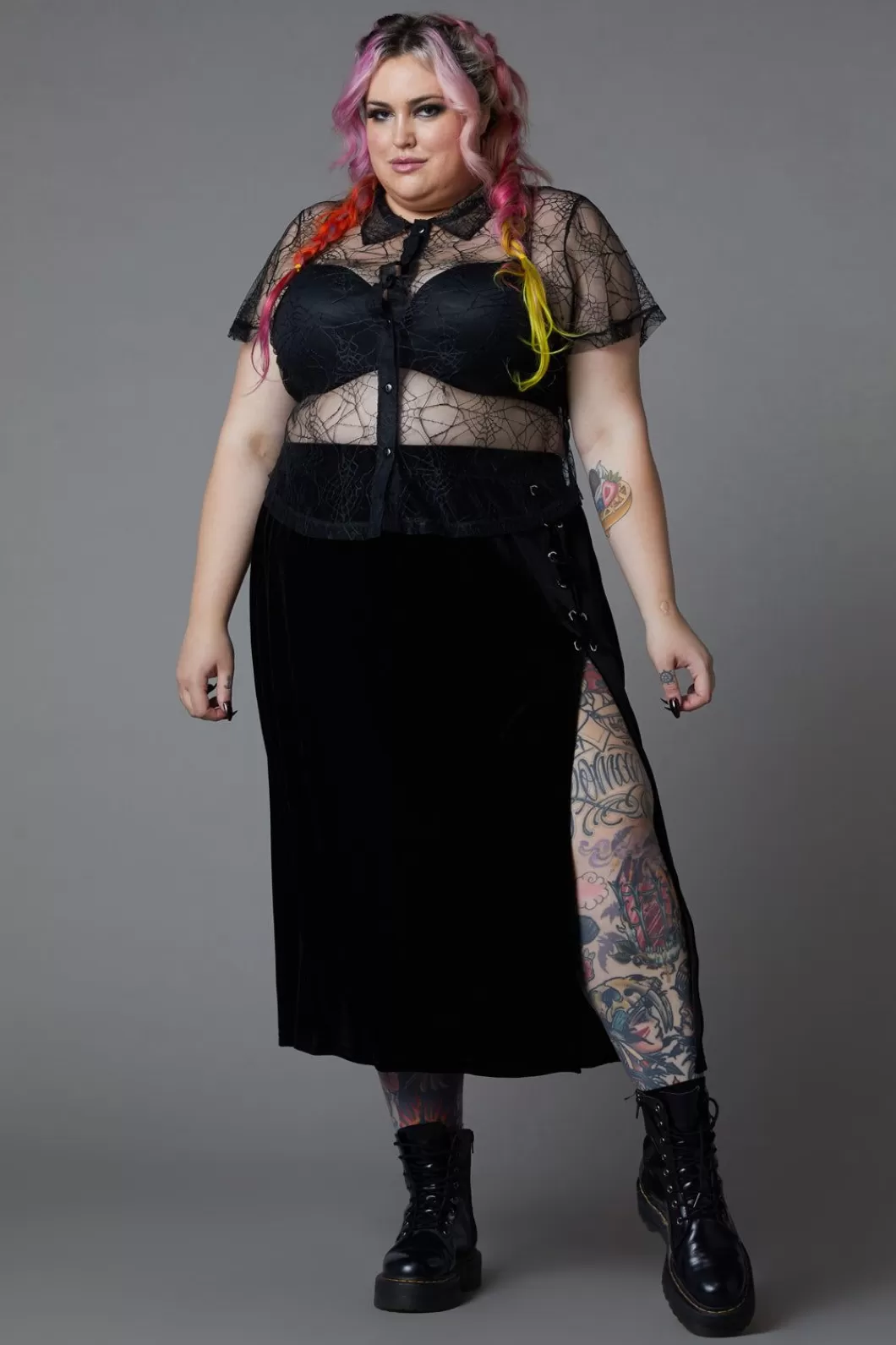 Curve Tops & Blouses<Black Friday Curve Interwebs Mesh Top