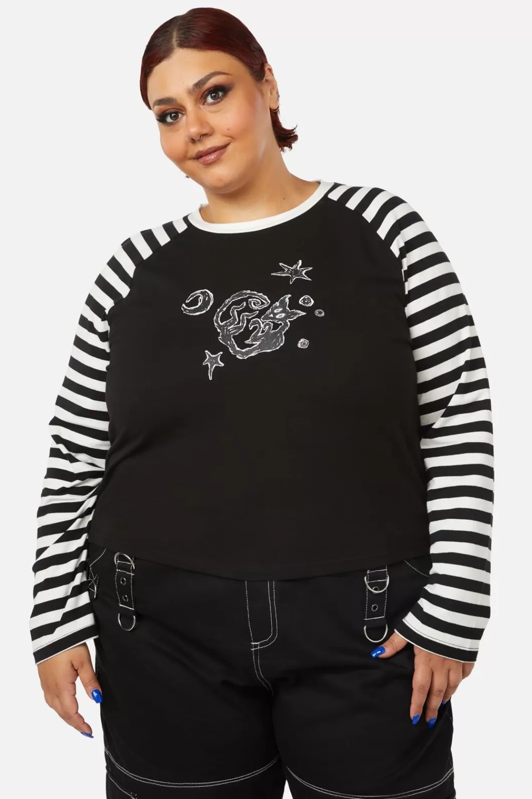 Curve Tops & Blouses<Black Friday Curve Night Cat Top