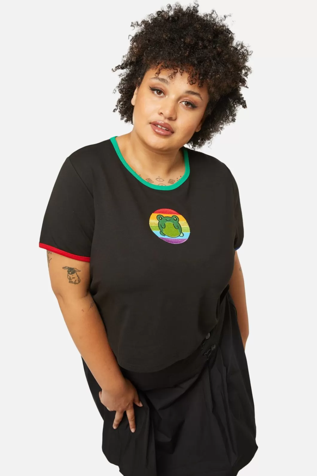 Curve Tops & Blouses<Dangerfield Curve Rainbow Frog Tee