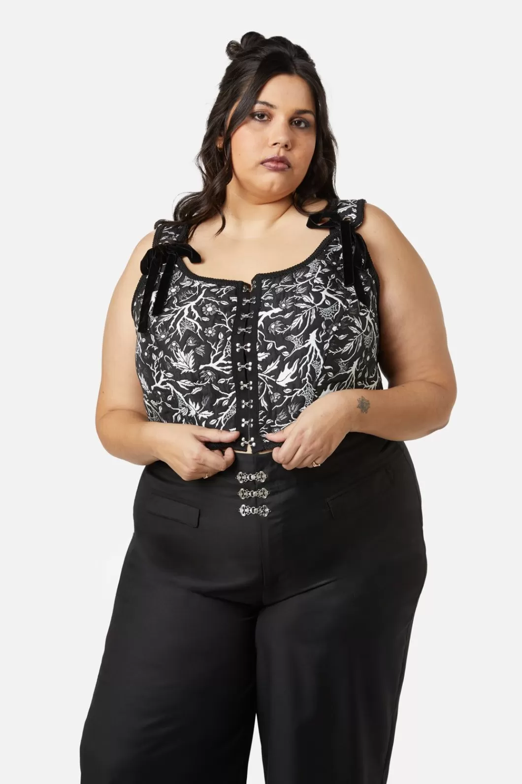 Curve Tops & Blouses<Dangerfield Curve Satis Ruin Corset Top