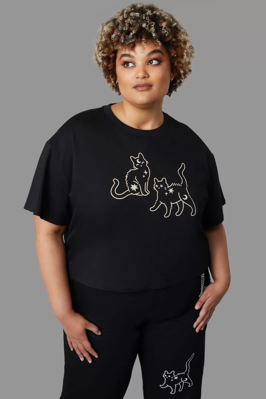 Curve Tops & Blouses<Black Friday Curve Spaced Out Tee