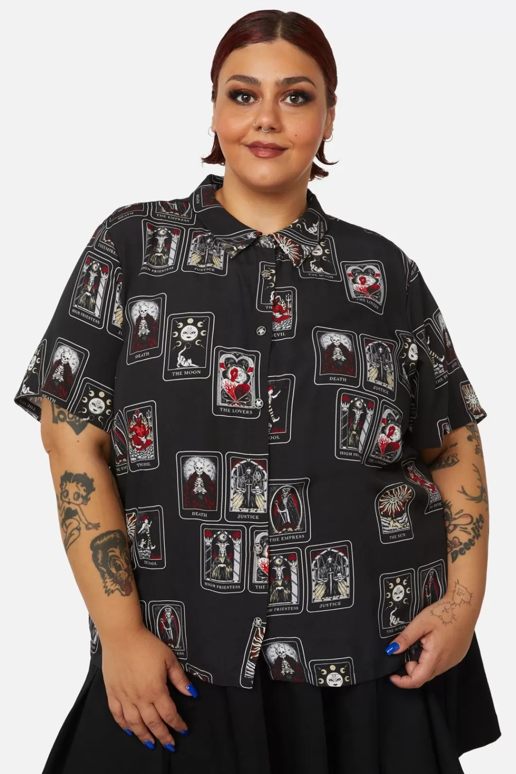 Curve Tops & Blouses<Dangerfield Curve Tarot Spread Printed Shirt