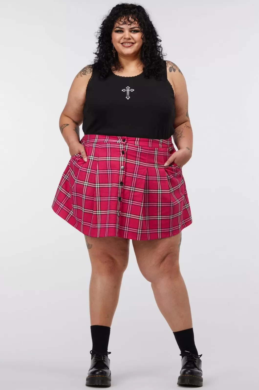 Curve Pants & Skirts<Dangerfield Curve Tartan Skater Skirt