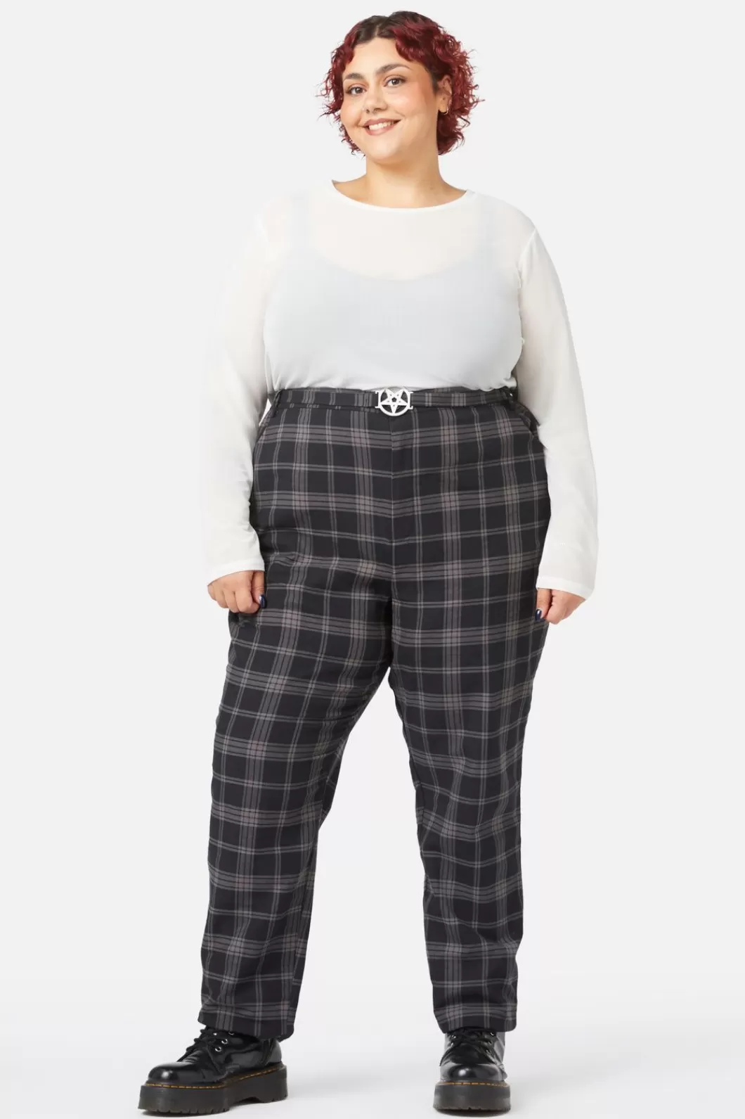 Pants & Jumpsuits<Dangerfield Curve Victoria Tartan Fitted Pants