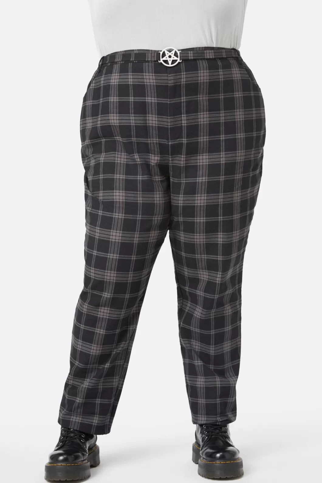 Pants & Jumpsuits<Dangerfield Curve Victoria Tartan Fitted Pants