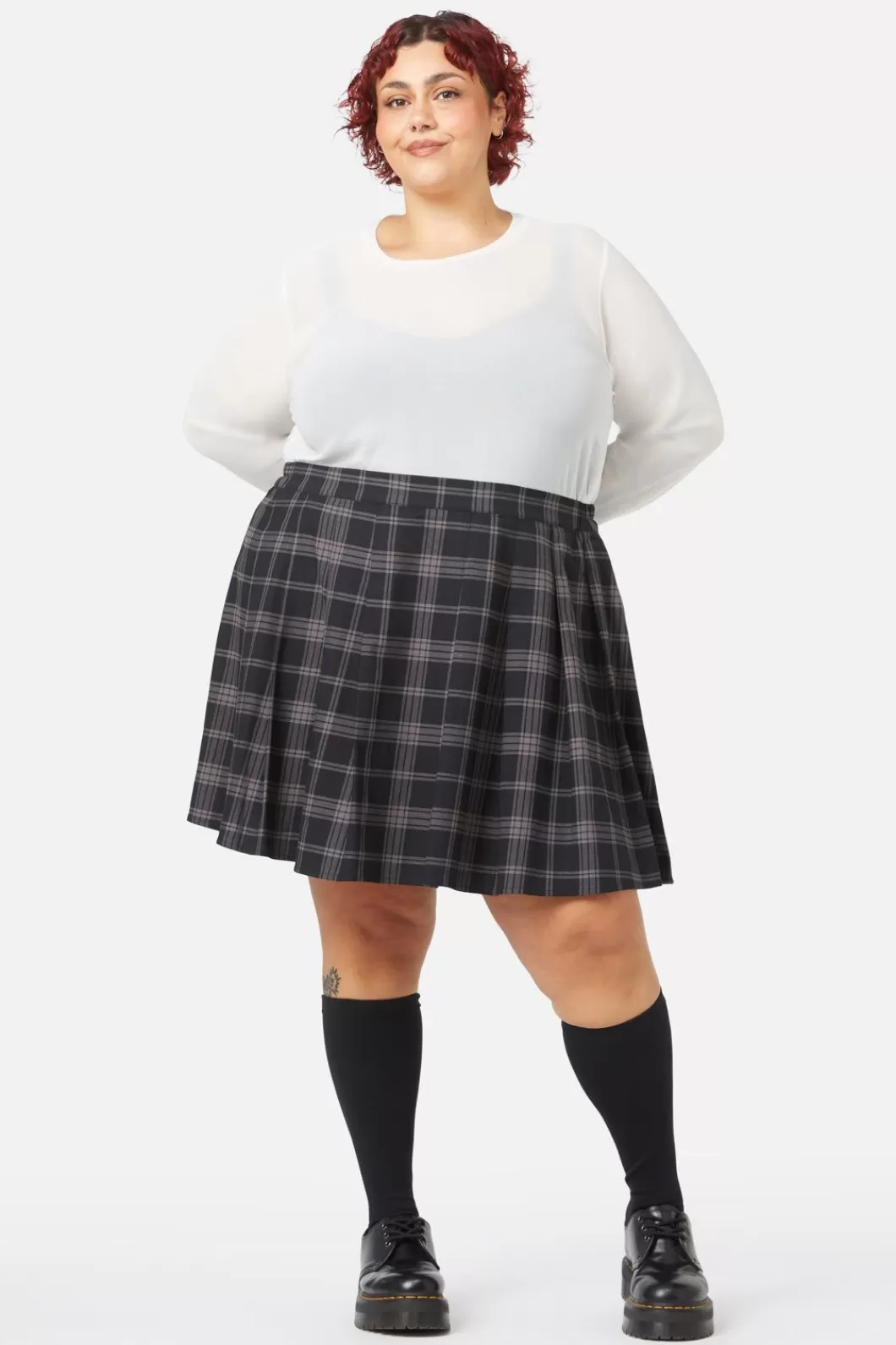 Curve Pants & Skirts<Dangerfield Curve Victoria Tartan Pleated Skirt