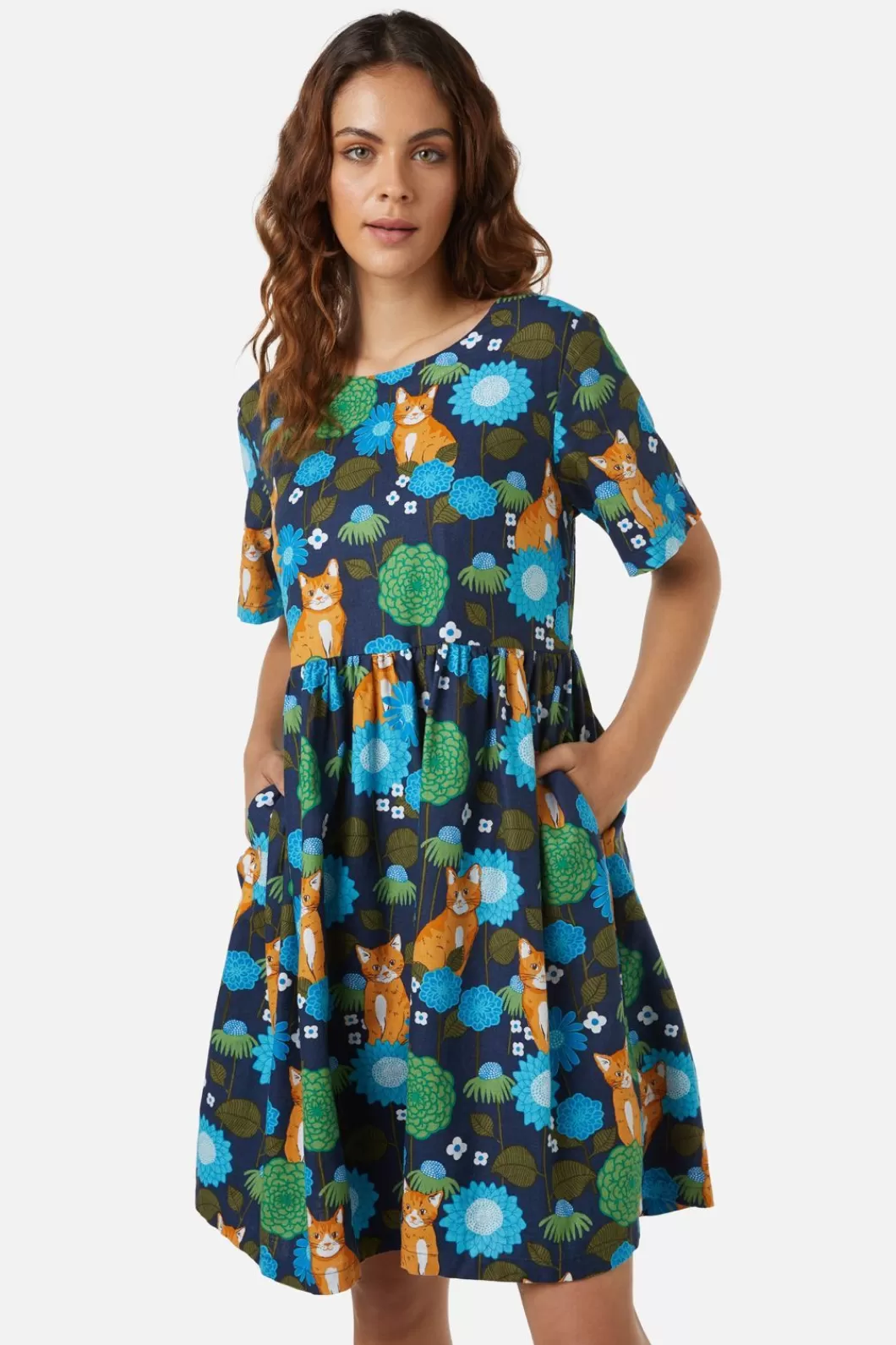 Dresses & Pinafores<Princess Highway Cute Cat Smock Dress