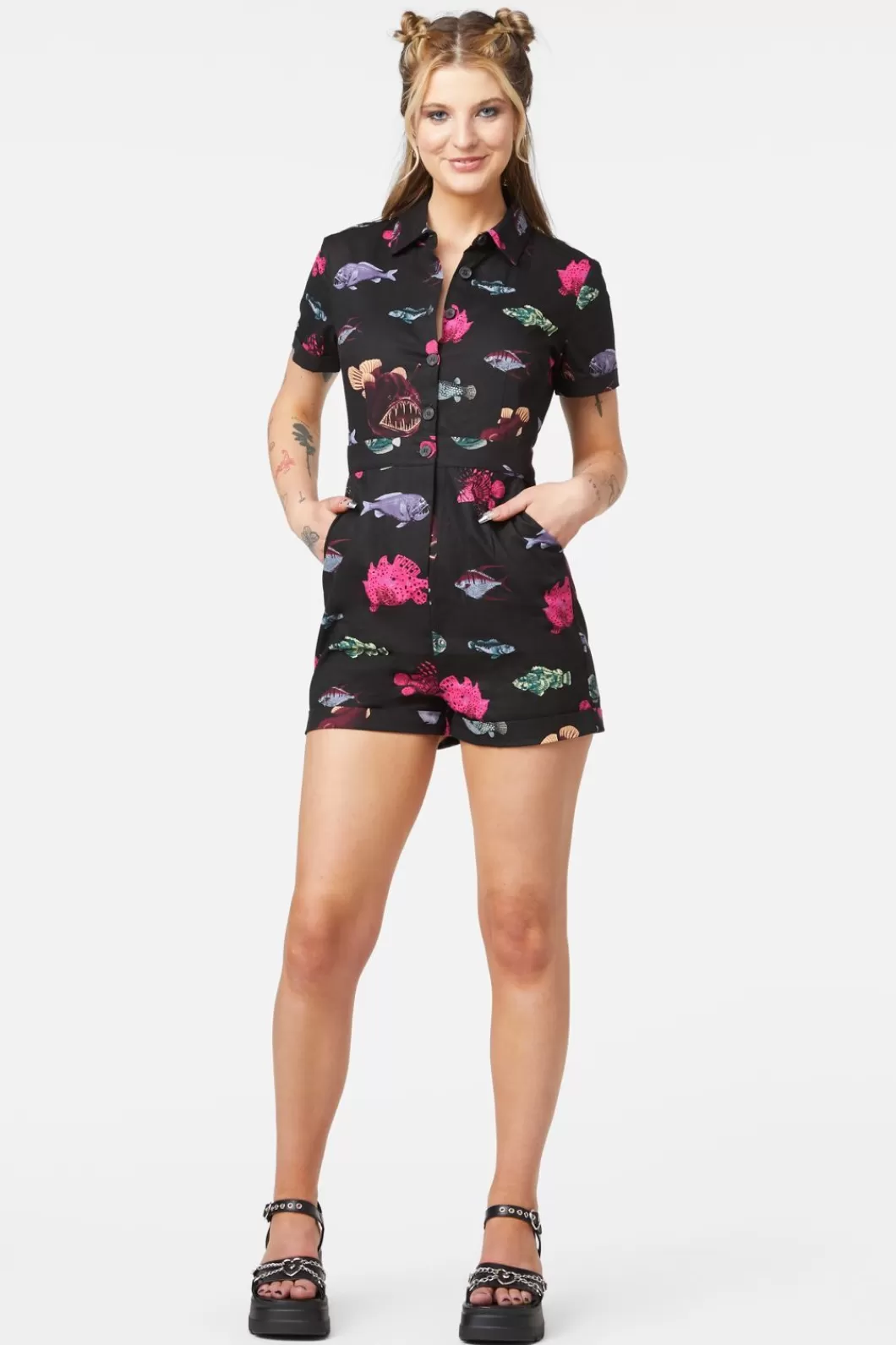 Pants & Jumpsuits<Dangerfield Deep Sea Playsuit