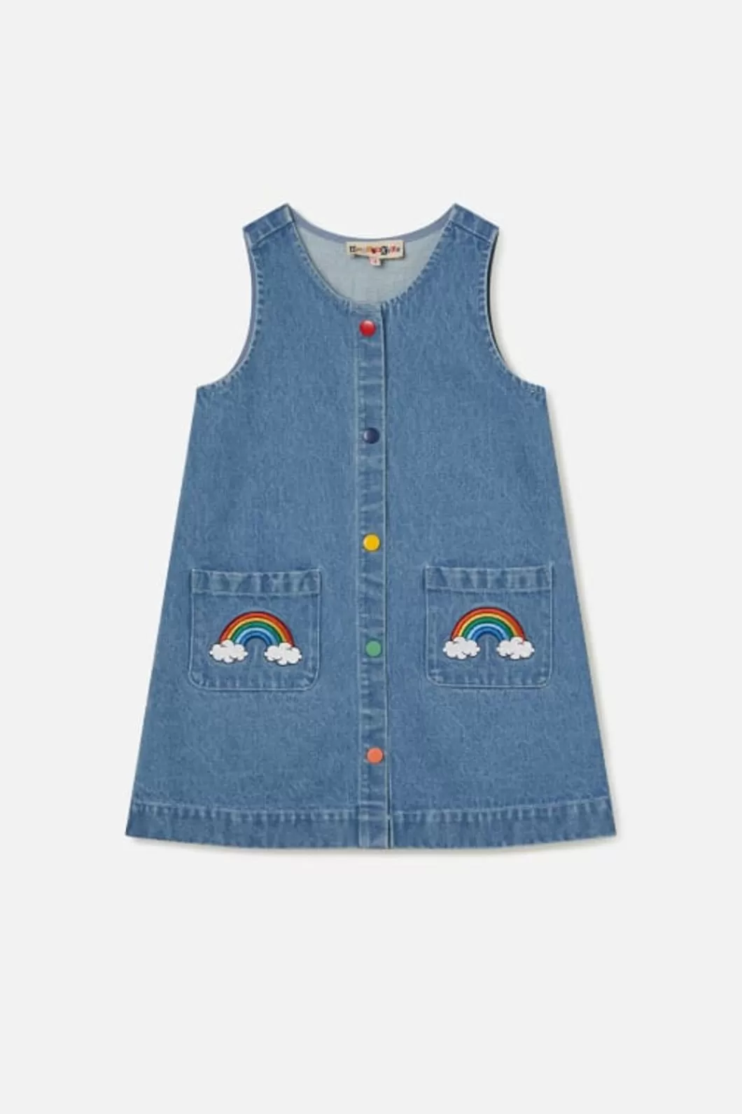 Dresses & Pinafores<Dangerkids Denim Rainbow Kids Pinafore