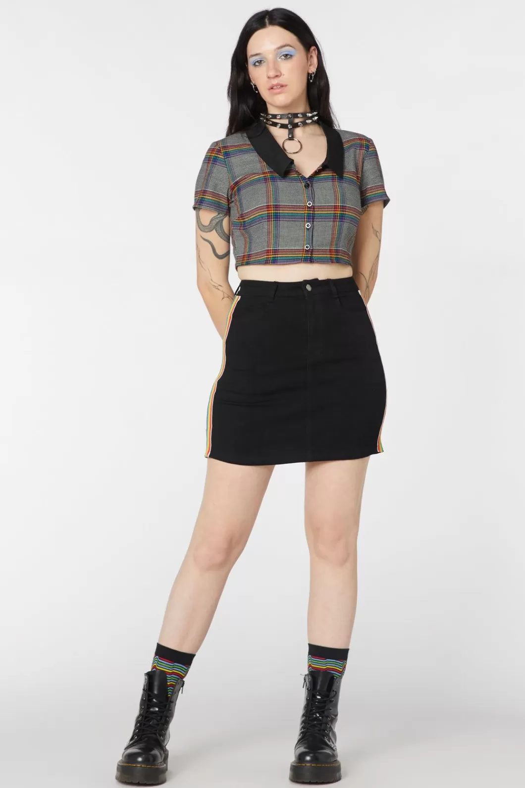 Skirts & Skorts<Dangerfield Denim Rainbow Mini Skirt