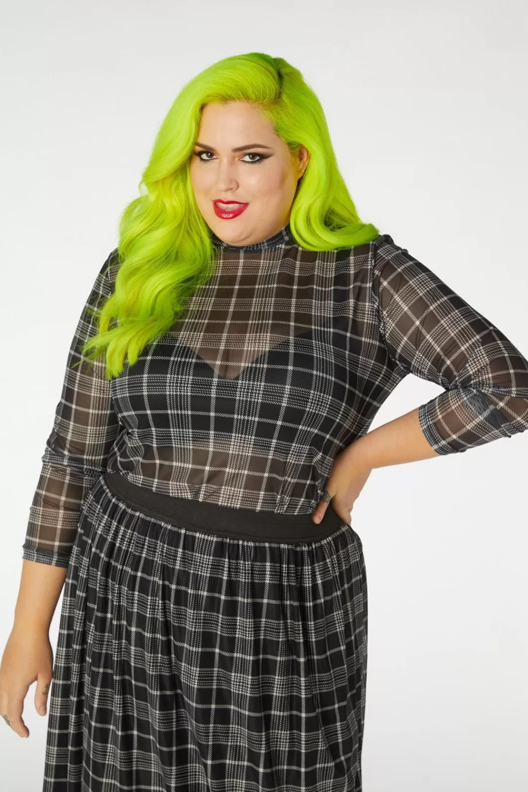 Curve Tops & Blouses<Dangerfield Double Trouble Mesh Top Curve