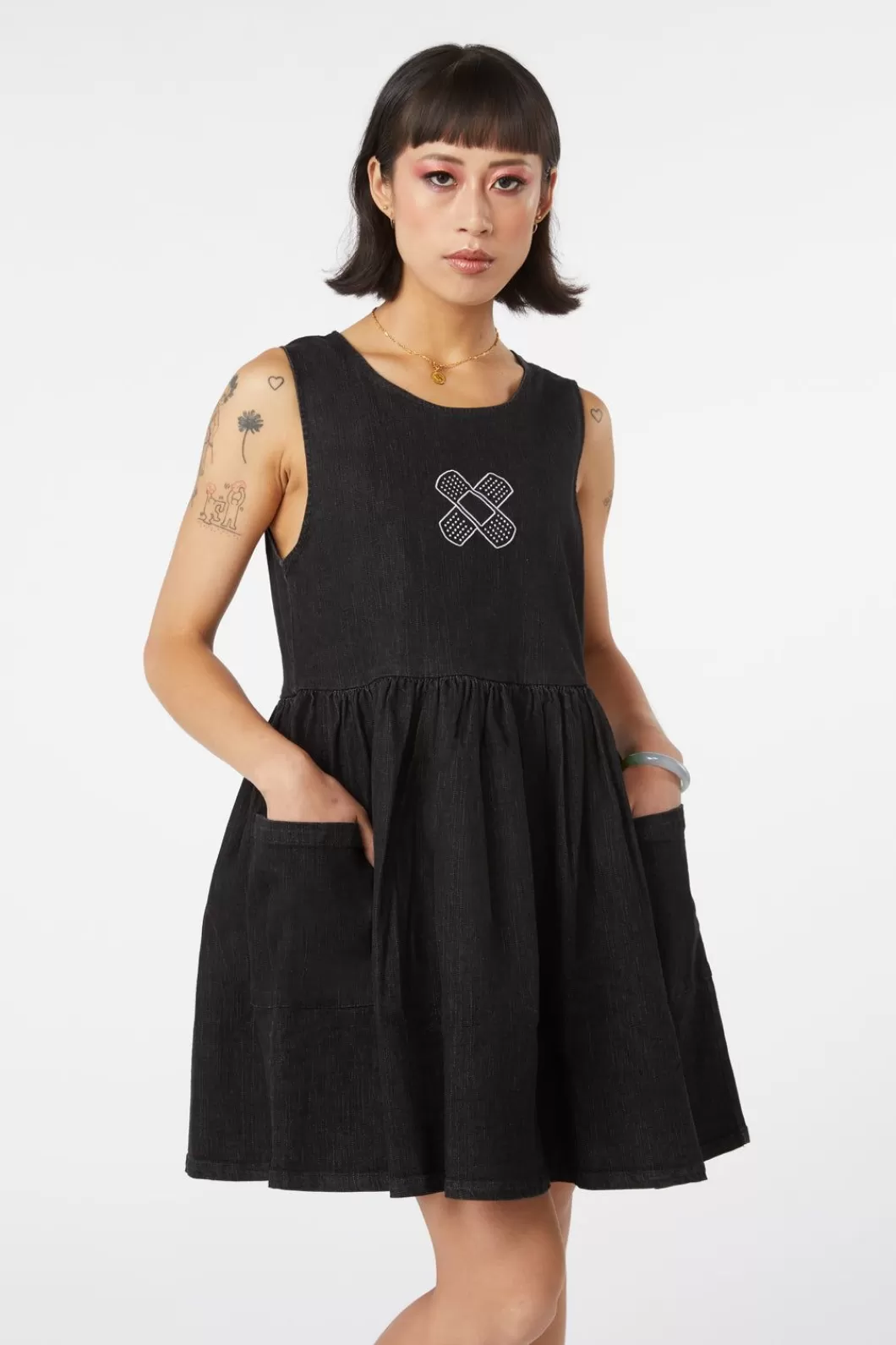 Dresses & Pinafores<Black Friday Embroidered Denim Pinafore