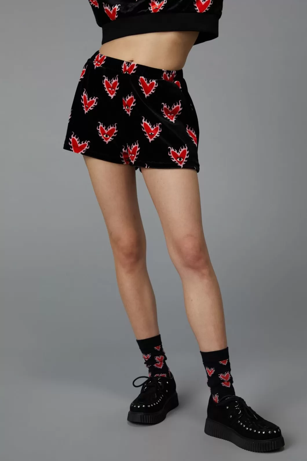 Skirts & Skorts<Black Friday Flamin Hearts Velour Short