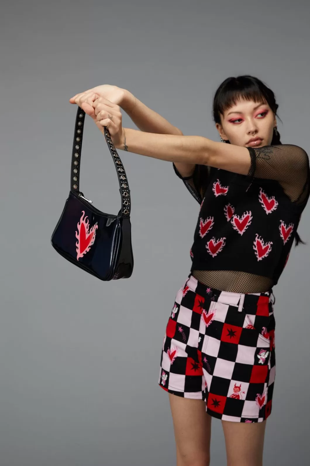 Bags<Black Friday Flaming Hearts Bag