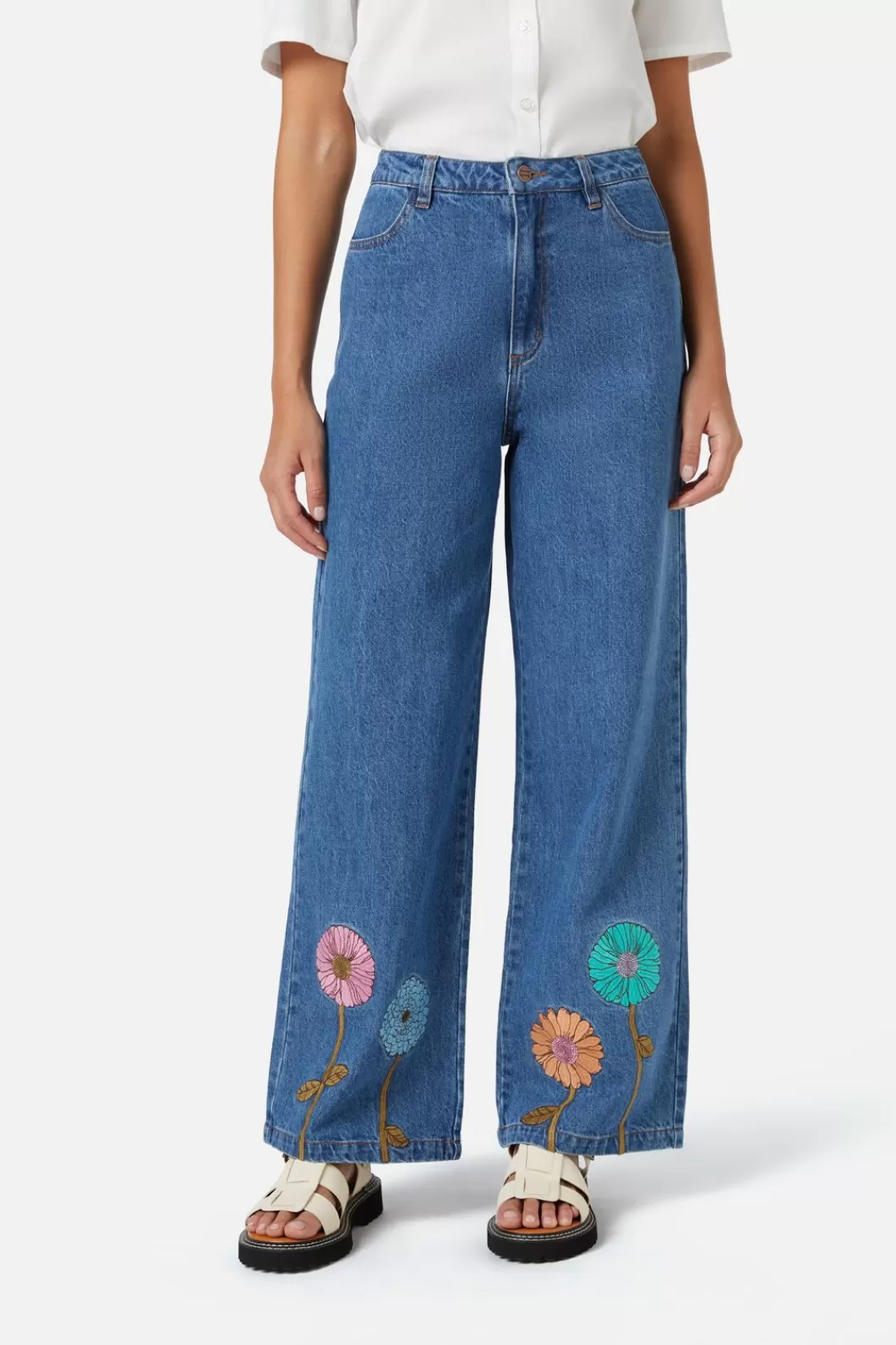 Pants & Jumpsuits<Princess Highway Fresh Blooms Emb Jean