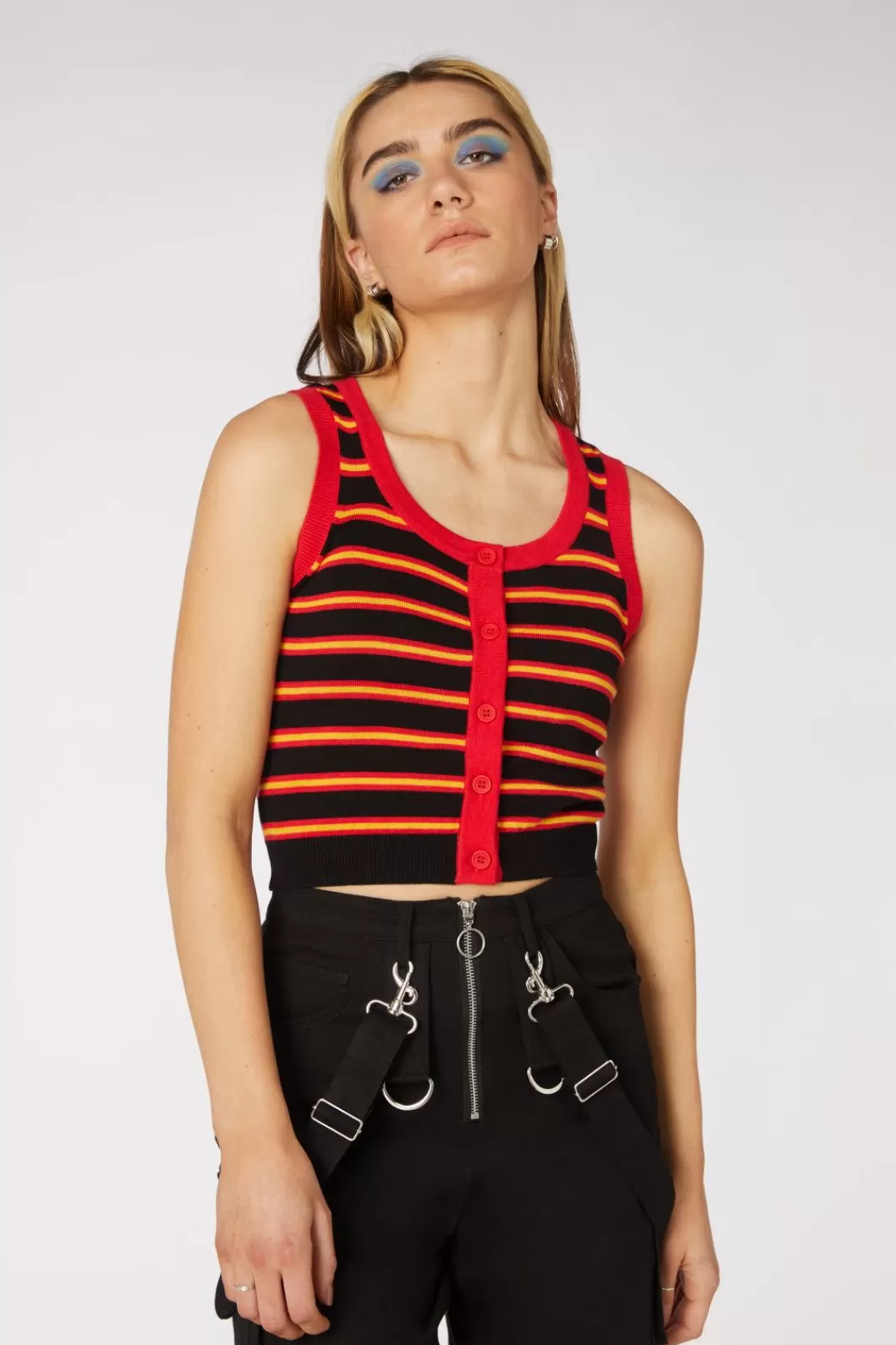 Knitwear & Cardis<Dangerfield Fury Stripe Sleeveless Knit